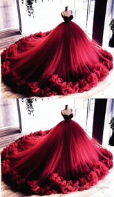 Burgundy Quinceanera Dresses, Ball Gown Prom Dress